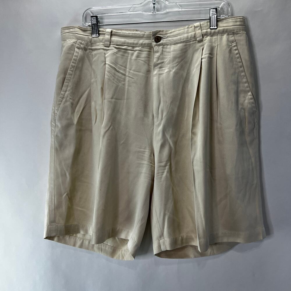 Men's Joseph & Feiss Silk Shorts Cream Size 36 Plus Size